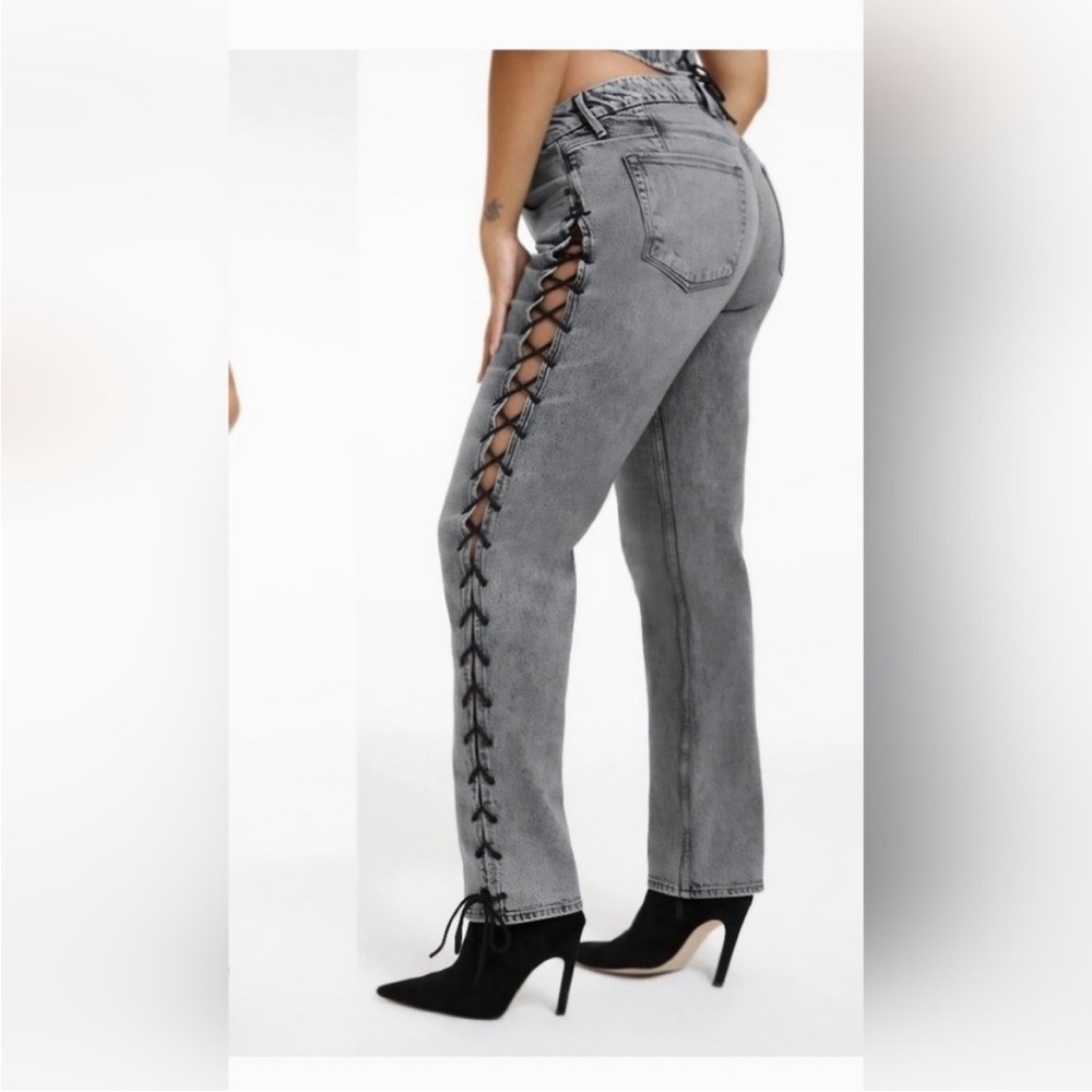 Good American good icon lace up straight leg 6 / 28